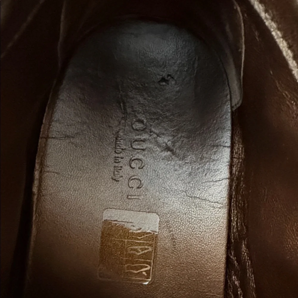 Gucci Brown Metallic High-Top Sneakers - Picture 2 of 7